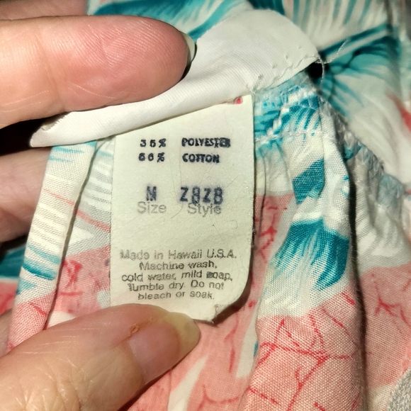 Vtg Made in Hawaii Hawaiian House Dress Womens Medium Hibiscus Aloha Hawaii - Picture 6 of 11
